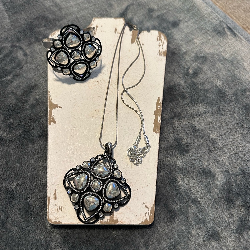 36 inch Brighton necklace and matching bracelet cuff